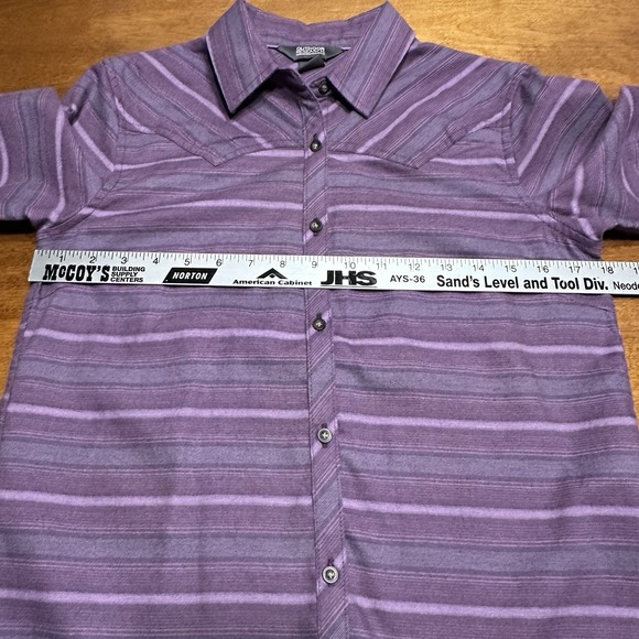 Outdoor Research Women's Pilchuck L/S Flannel Striped Western Shirt Purple Small - Picture 10 of 13